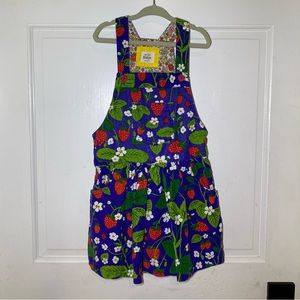 Mini Biden Strawberry Patch Corduroy Overall Dress w/Pockets 5-6Y